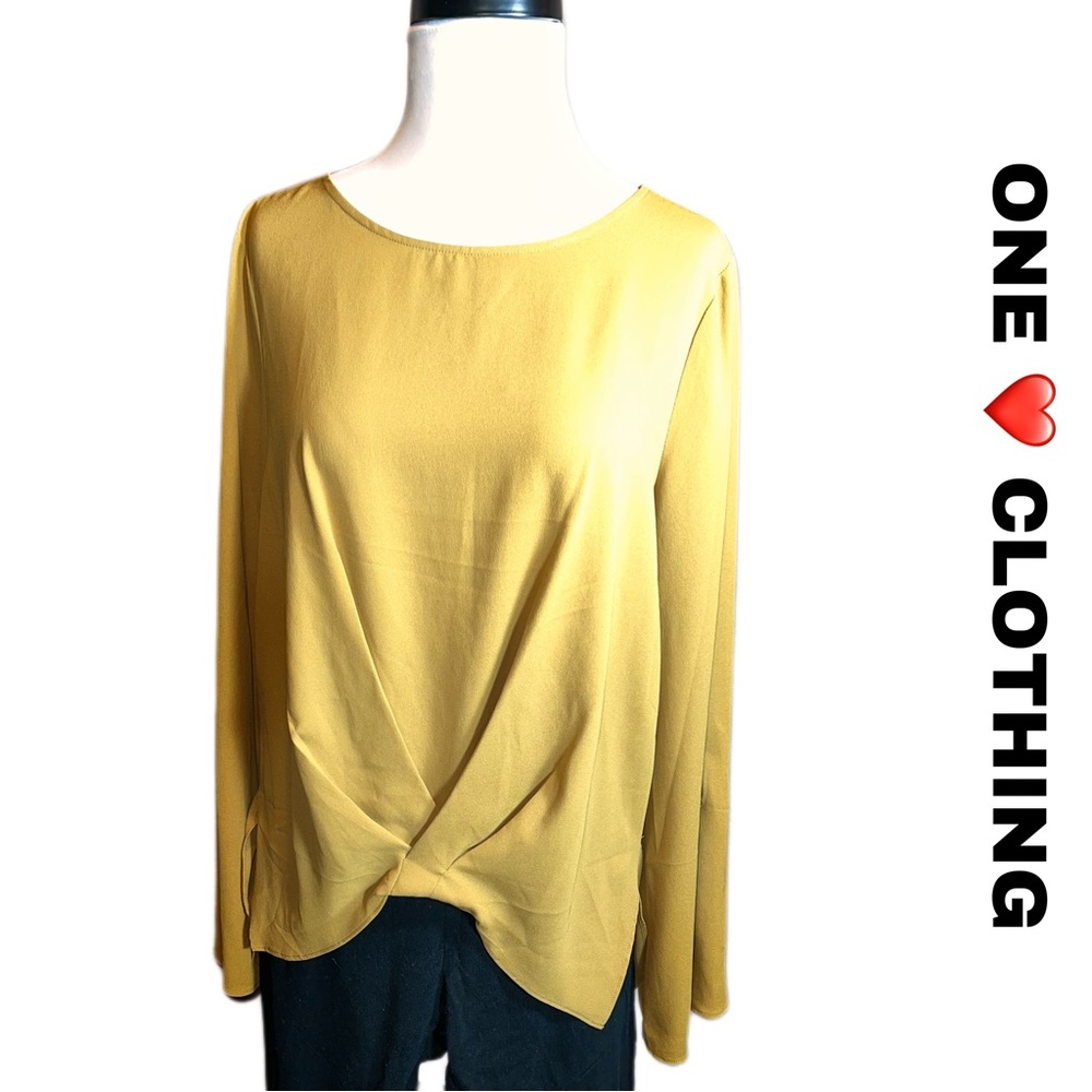 One Love Clothing Mustard Yellow Flared Split Sleeve Tunic Top
